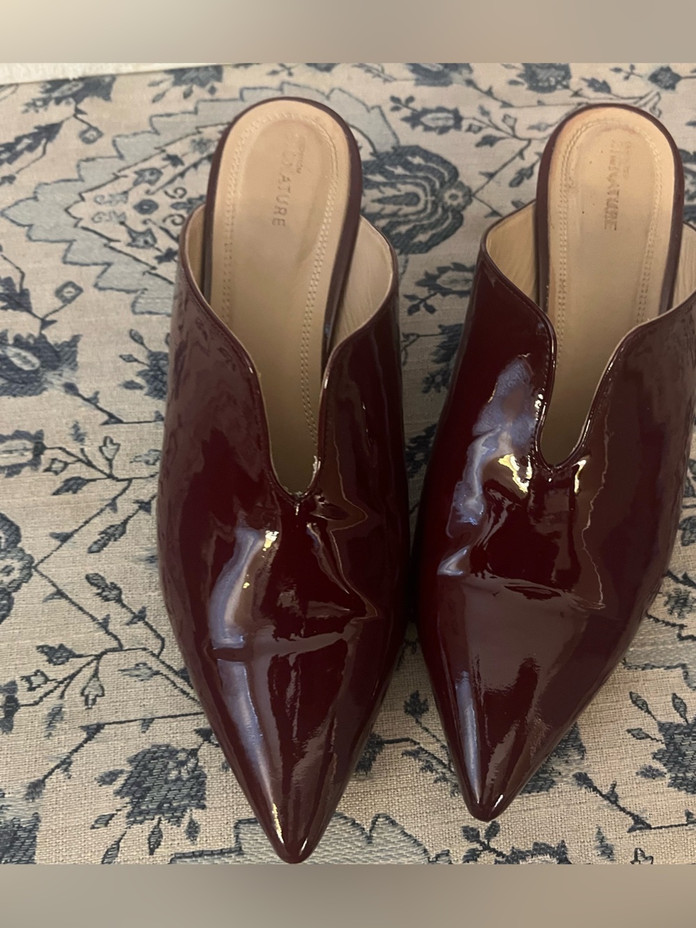 Nordstrom signature ruby red patent leather mules. Size 8.5 Made in Italy.